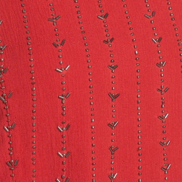 Lost + Wander Hand Beaded Swing Dress in Red NWT - Picture 6 of 9